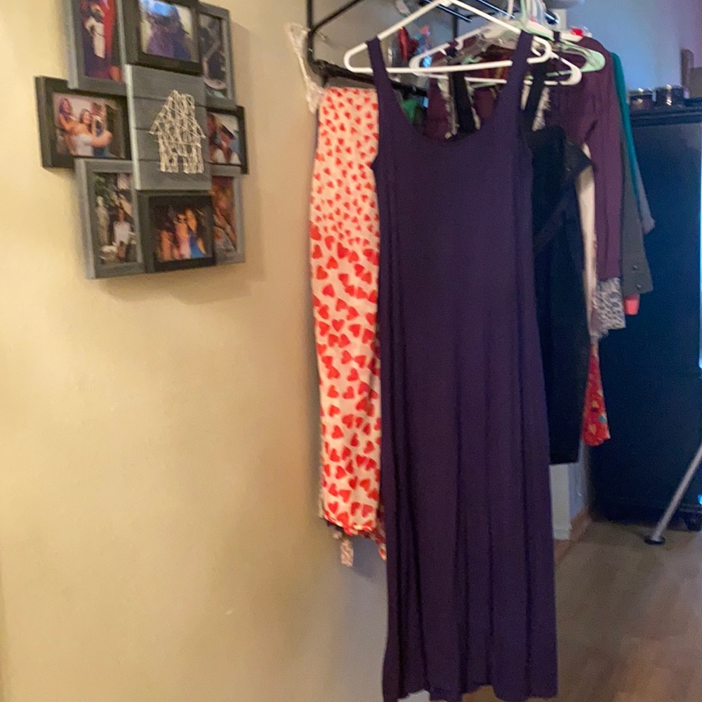 Navy Blue Cotton Maxi Dress 👗 Size Medium